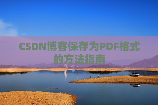 CSDN博客保存为PDF格式的方法指南